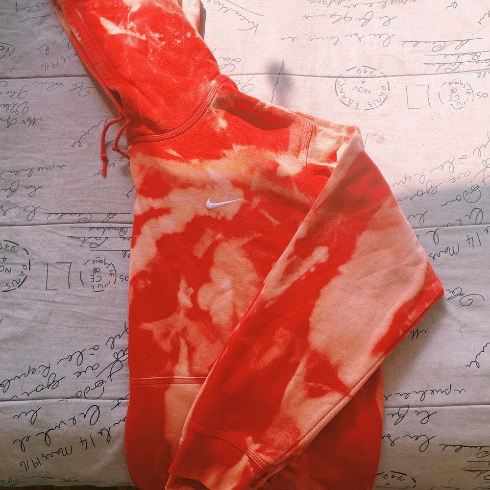 Custom bleach dyed Nike hoodie